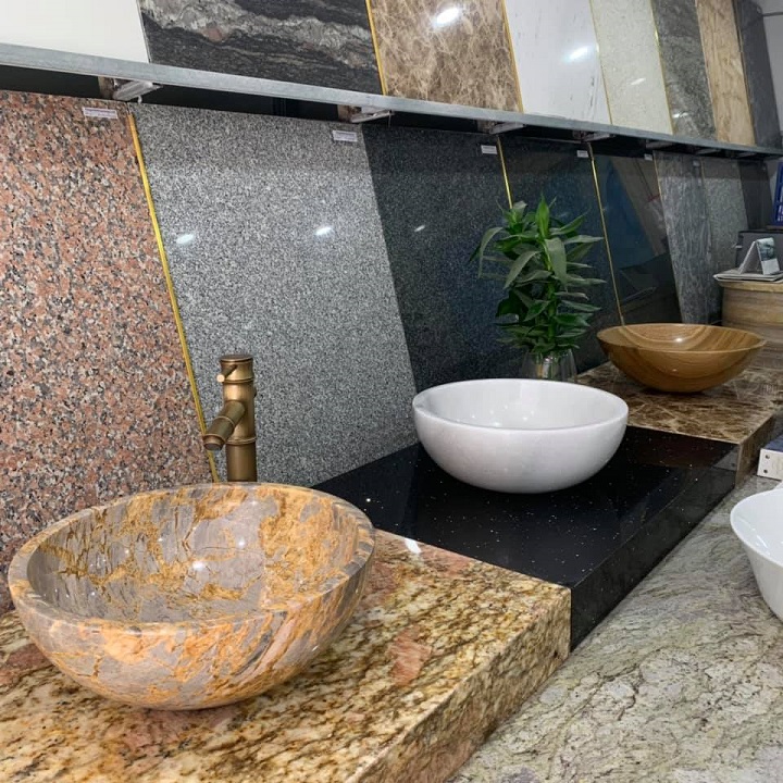 Mẫu lavabo đẹp đá tự nhiên